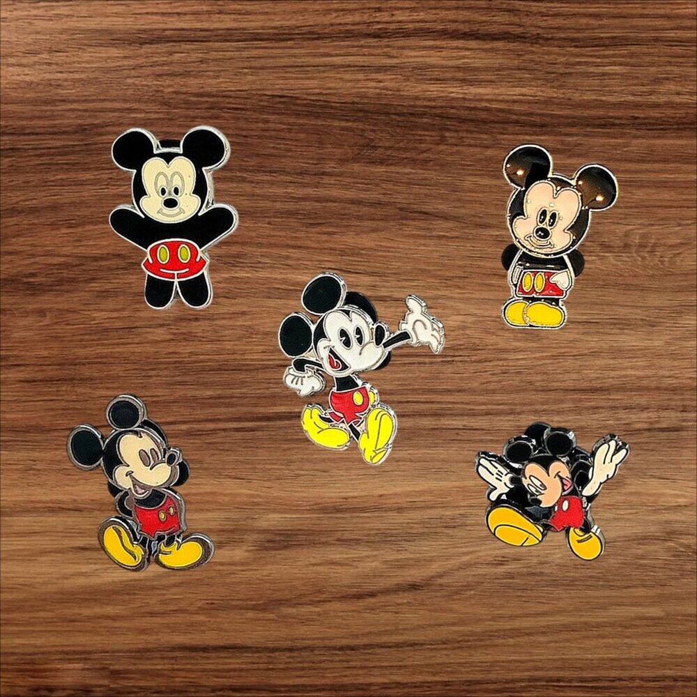 5 Mickey Mouse Disney Parks Trading Pins, Plus 2 Bonus Pins